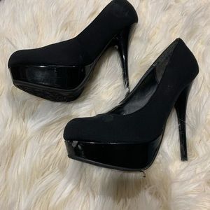 Platform black heels